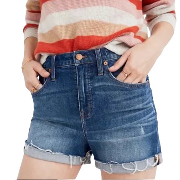 Madewell Pants - Madewell High Rise Denim Shorts Size 26 Cut Off Medium Wash Summer F7019